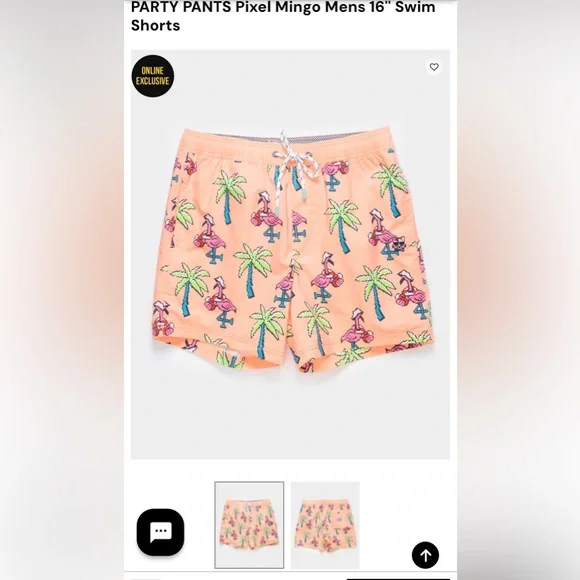 Party Pants Pink Mingo Swim Shorts Size M - Picture 8 of 8